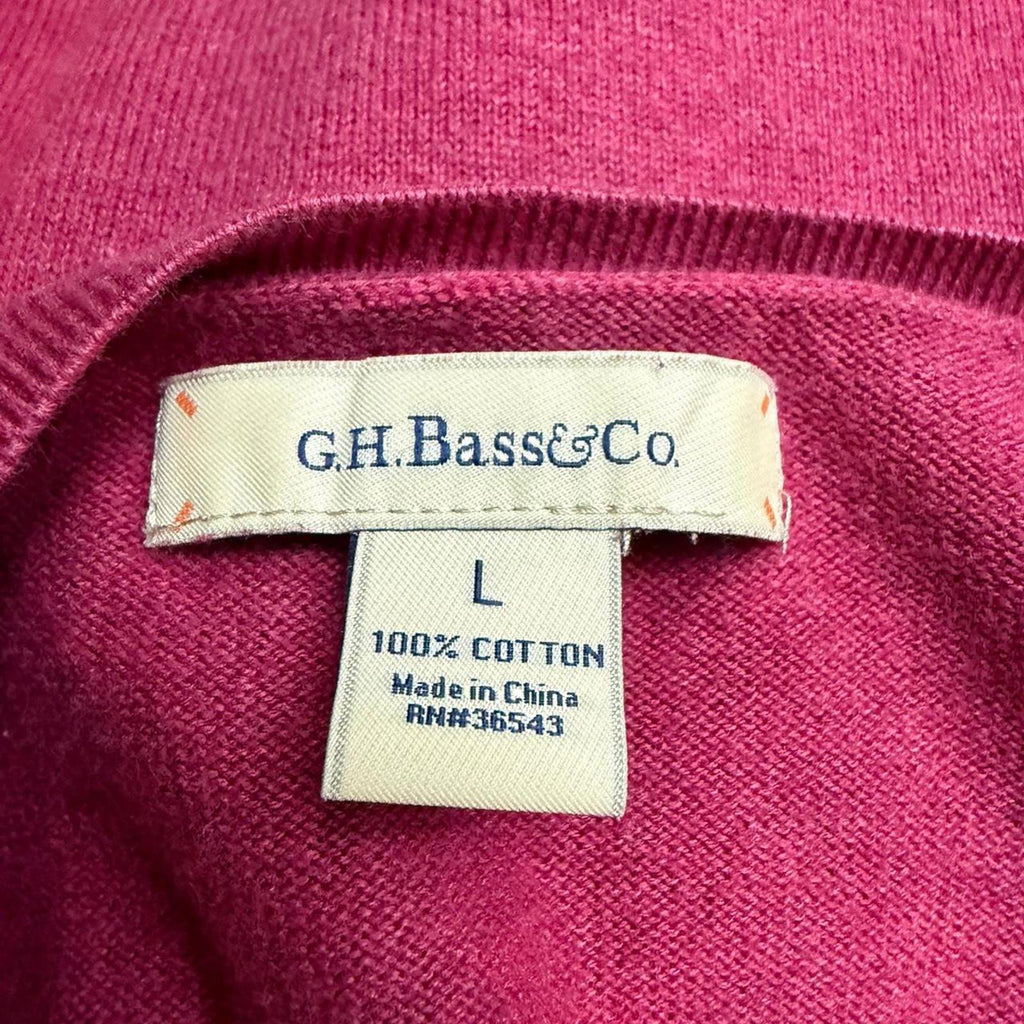 G.H. Bass & Co. Long Sleeve Cotton Sweater with Black Pocket