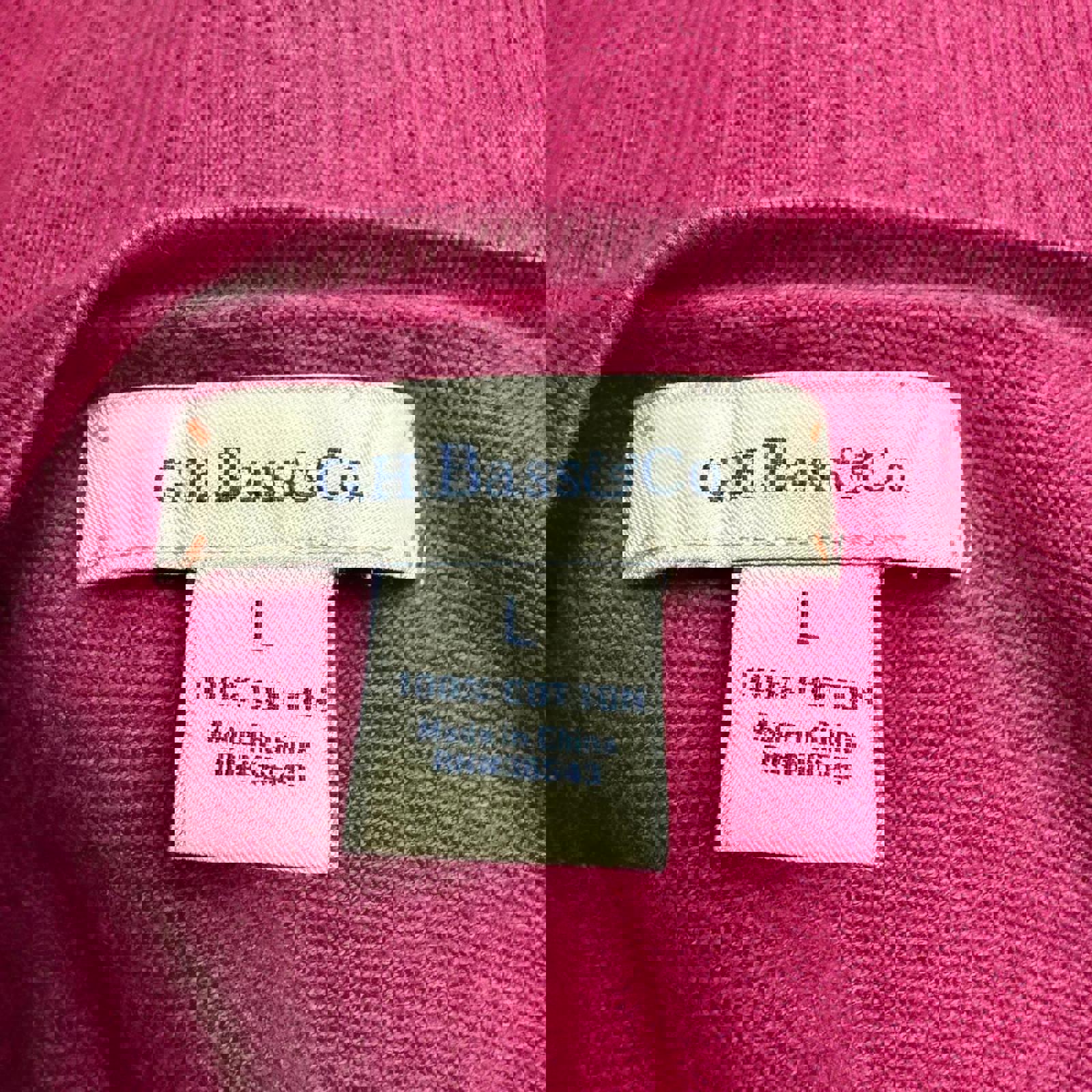 G.H. Bass & Co. Long Sleeve Cotton Sweater with Black Pocket