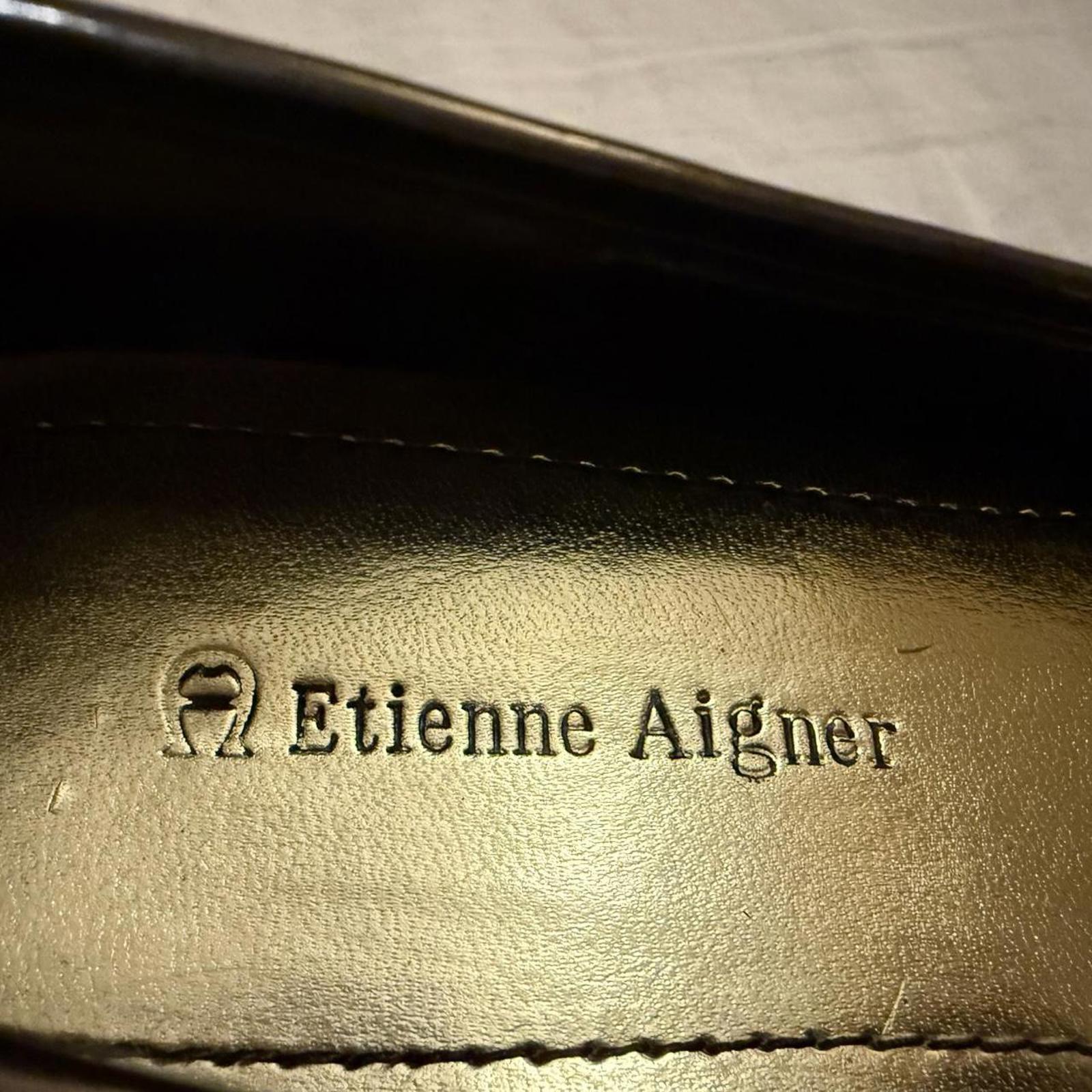 Etienne Aigner Black Suede Loafers with Buckle Detail