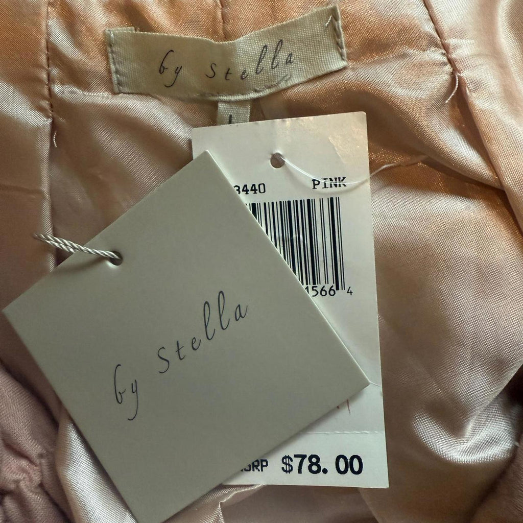 By Stella Vintage Peach Pink Bohemian Midi Dress with Pom Pom Detail