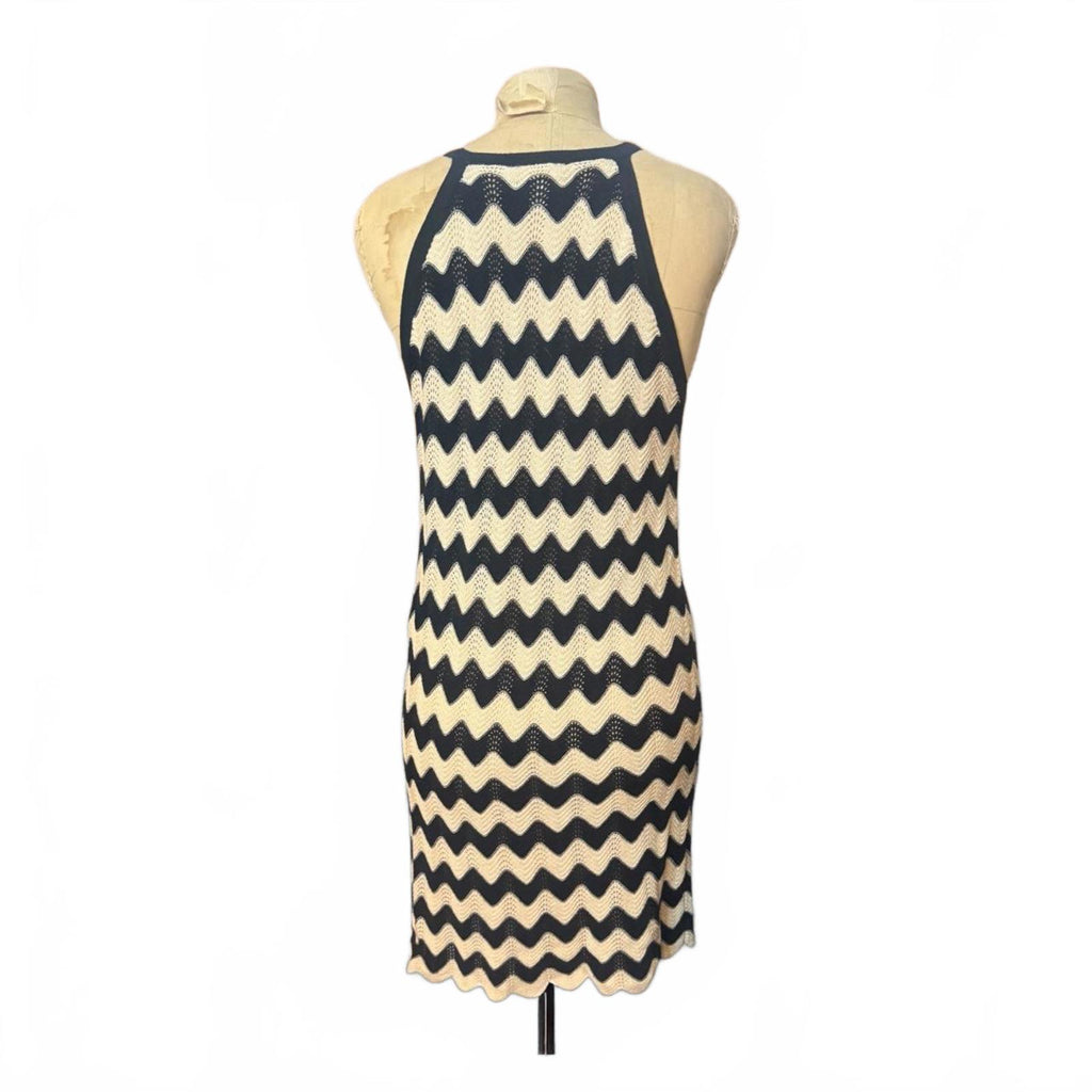 Haute Hippie Black and White Chevron Knit Dress Size XS