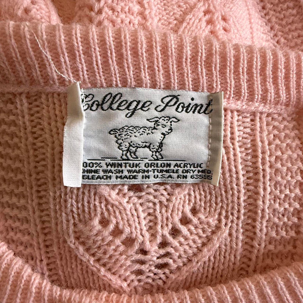 College Point Vintage Pink Knit Cardigan