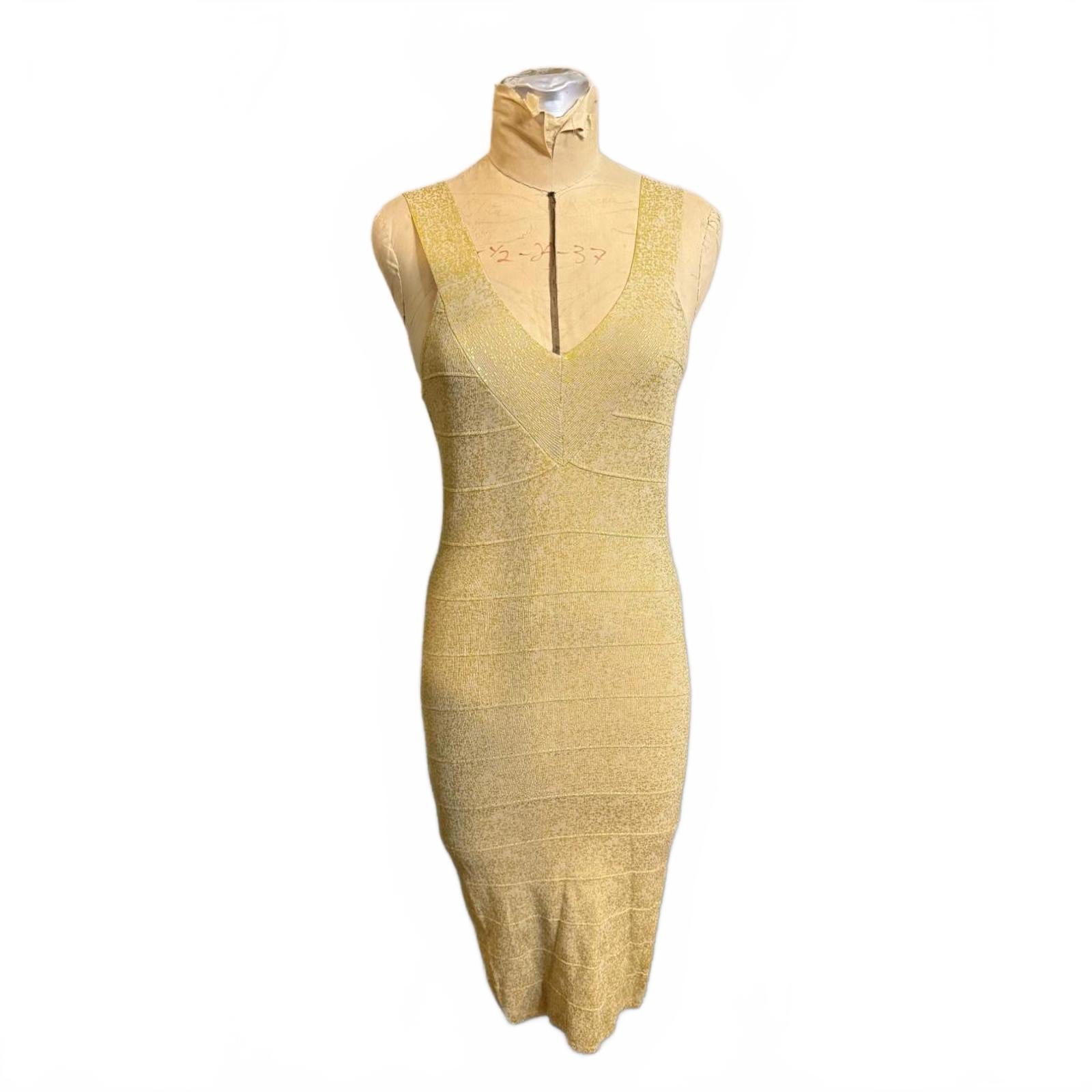 Guess by Marciano Gold Bodycon Dress