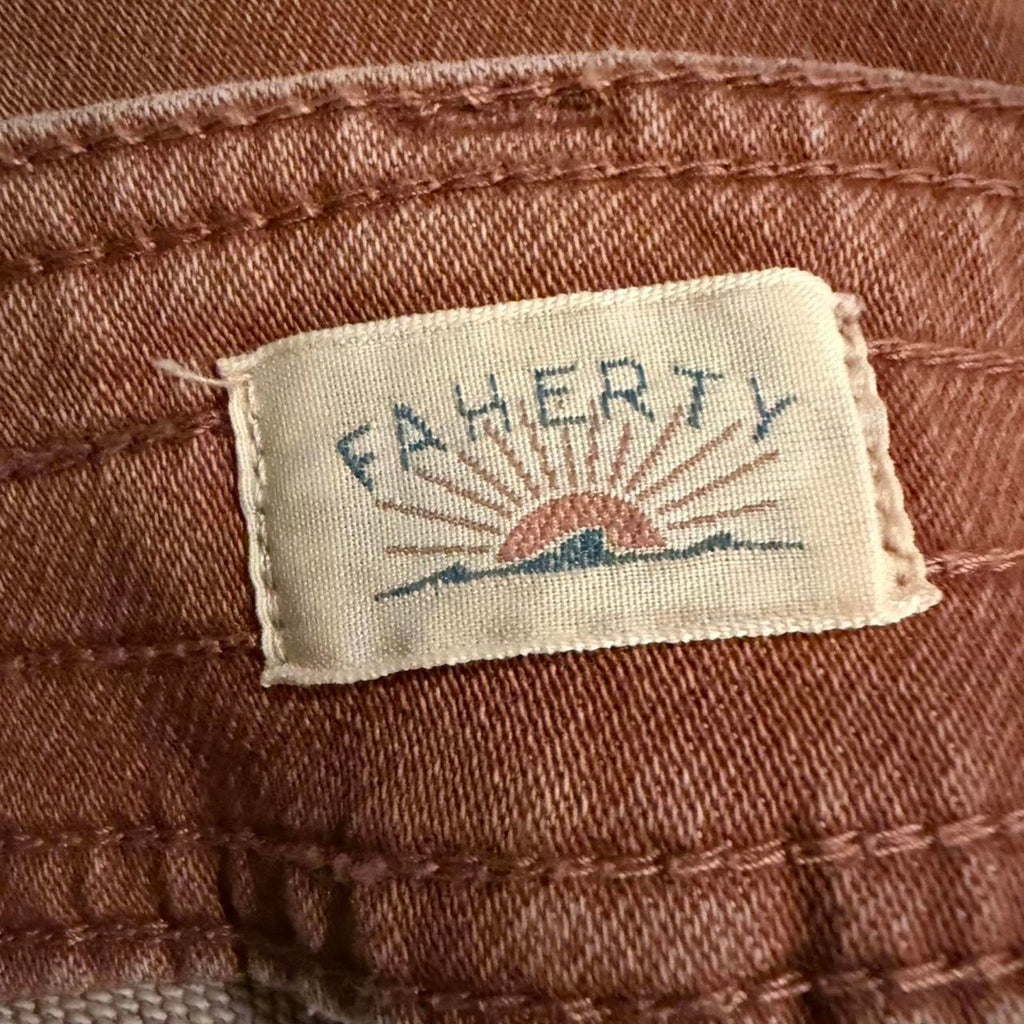 Faherty Wide Leg Pants Rust Orange