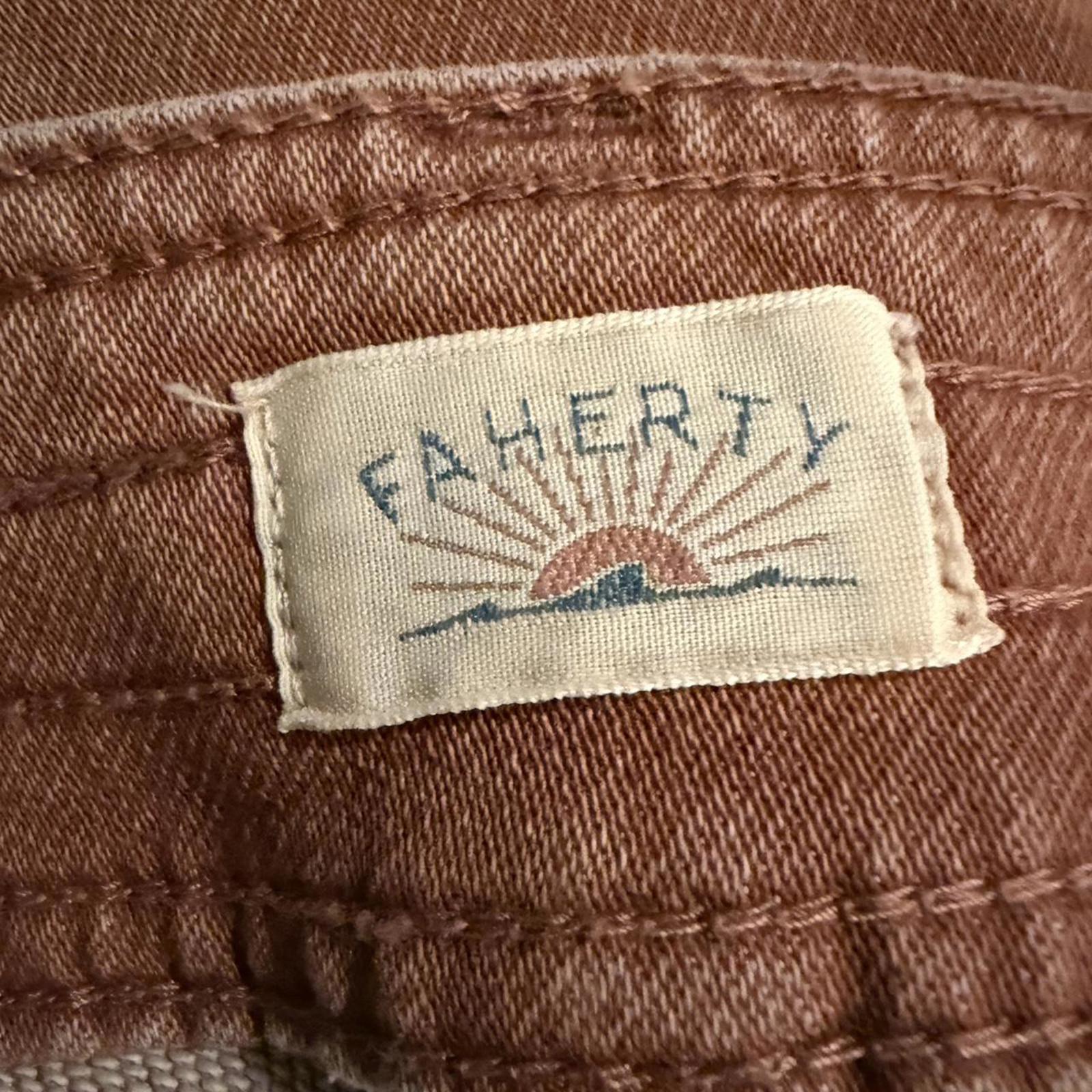 Faherty Wide Leg Pants Rust Orange