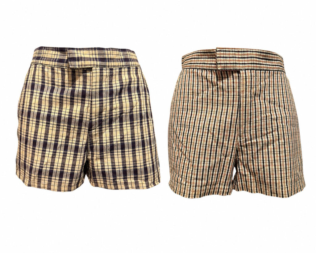 Calvin Klein 2 Pair of Plaid Patterned High Waist Shorts