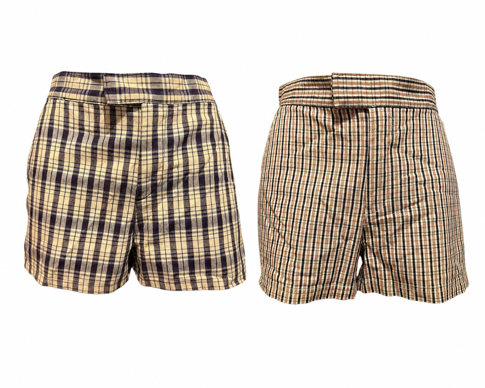 Calvin Klein 2 Pair of Plaid Patterned High Waist Shorts