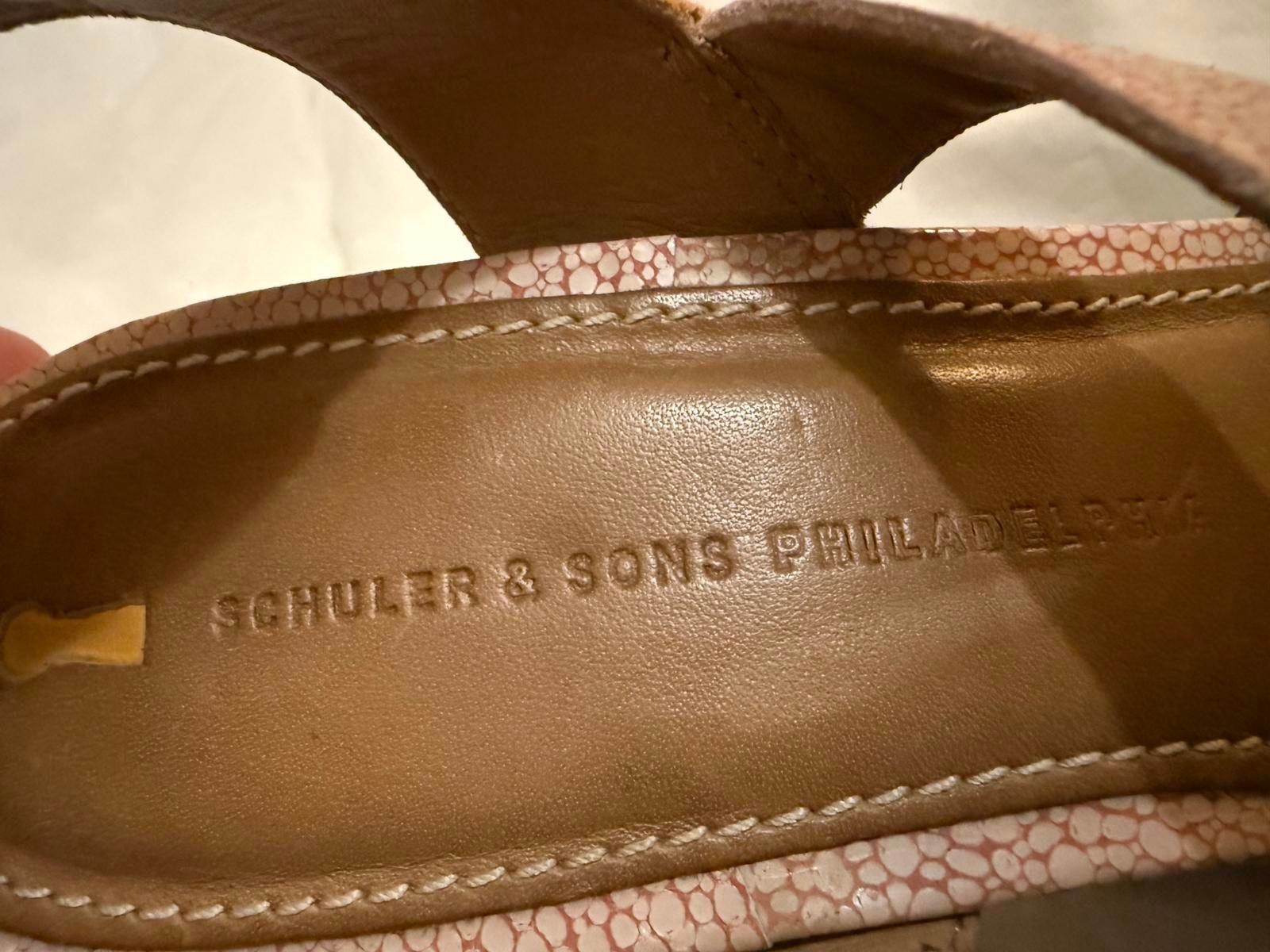 Schuler & Sons Philadelphia Geometric Wedge Sandals with Multi-Strap Design