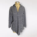 Forcynthia Beachwear Navy and White Long Sleeve Blouse
