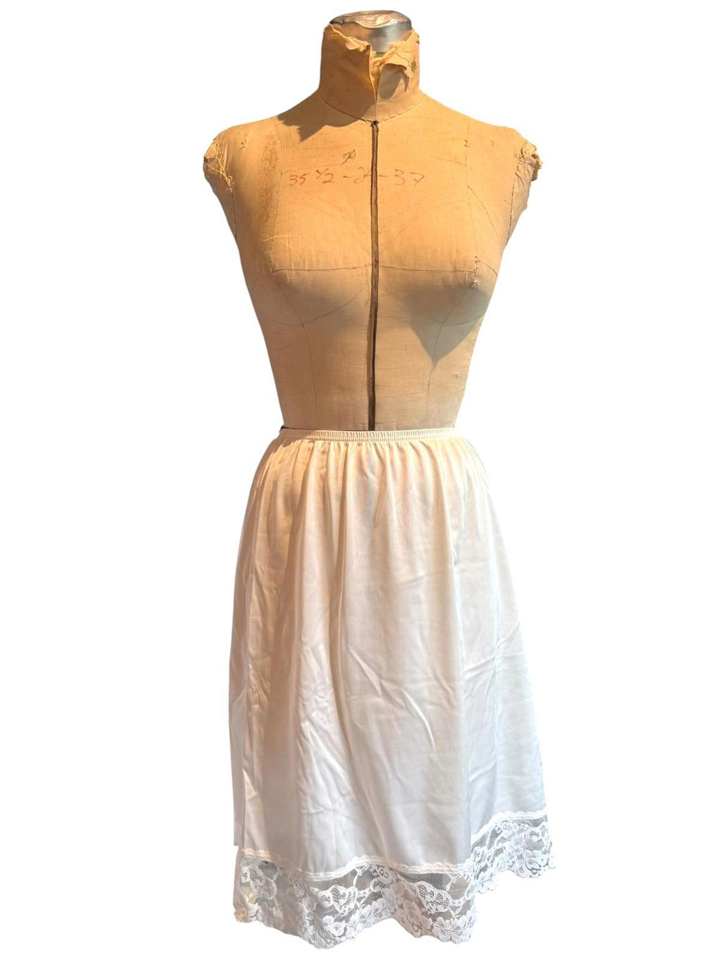 Vassarette White Half Slip with Lace Trim