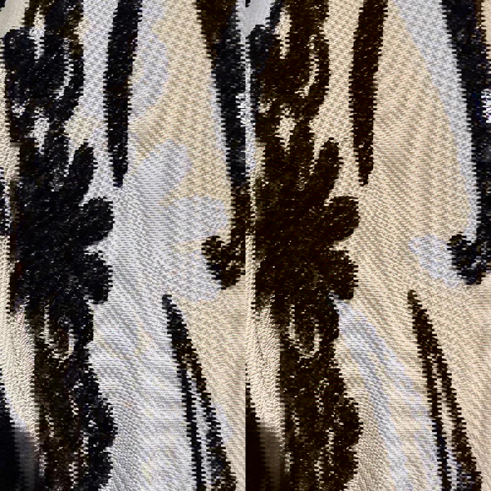 ReVamped Long Sleeve Black Sequin Embellished Dress with Nude Mesh Base