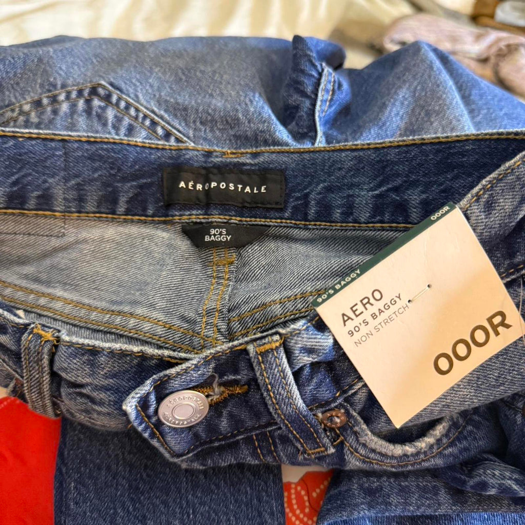 Aeropostale 90's Baggy Blue Ripped Jeans