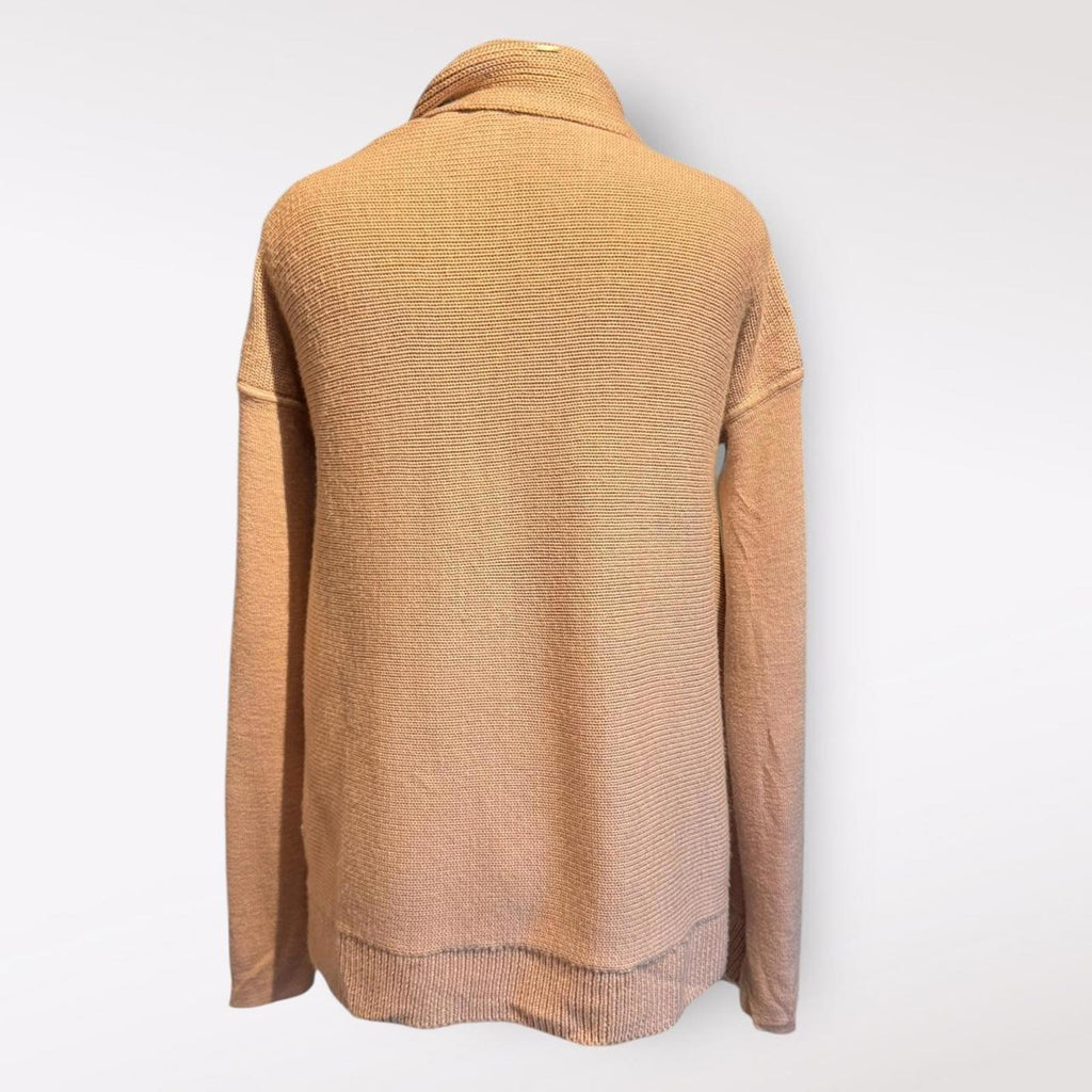 Light Pink Open Front Knit Cardigan Sweater