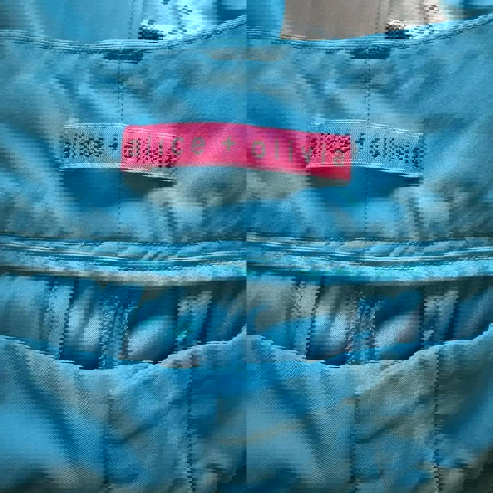 alice + olivia Turquoise Satin Trousers