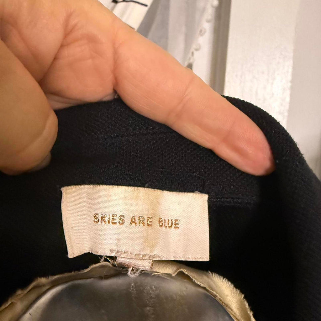 Skies are Blue Black Blazer with Rolled Sleeves