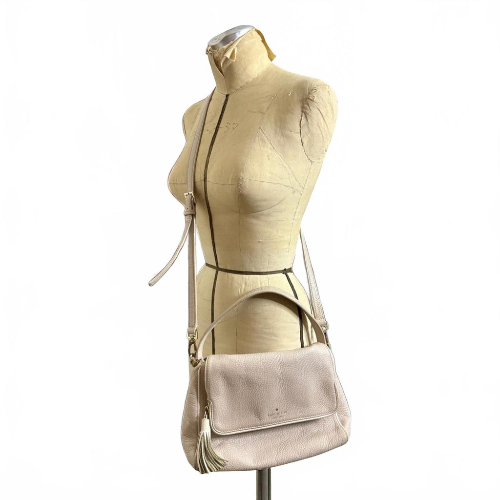 Kate Spade New York Pebbled Leather Crossbody Bag Off-White