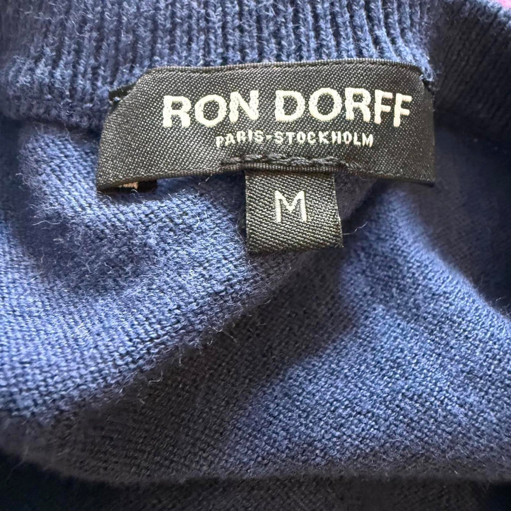Ron Dorff Navy Blue Henley Sweater Size M