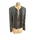 Adrianna Papell Black and Silver Beaded Jacket