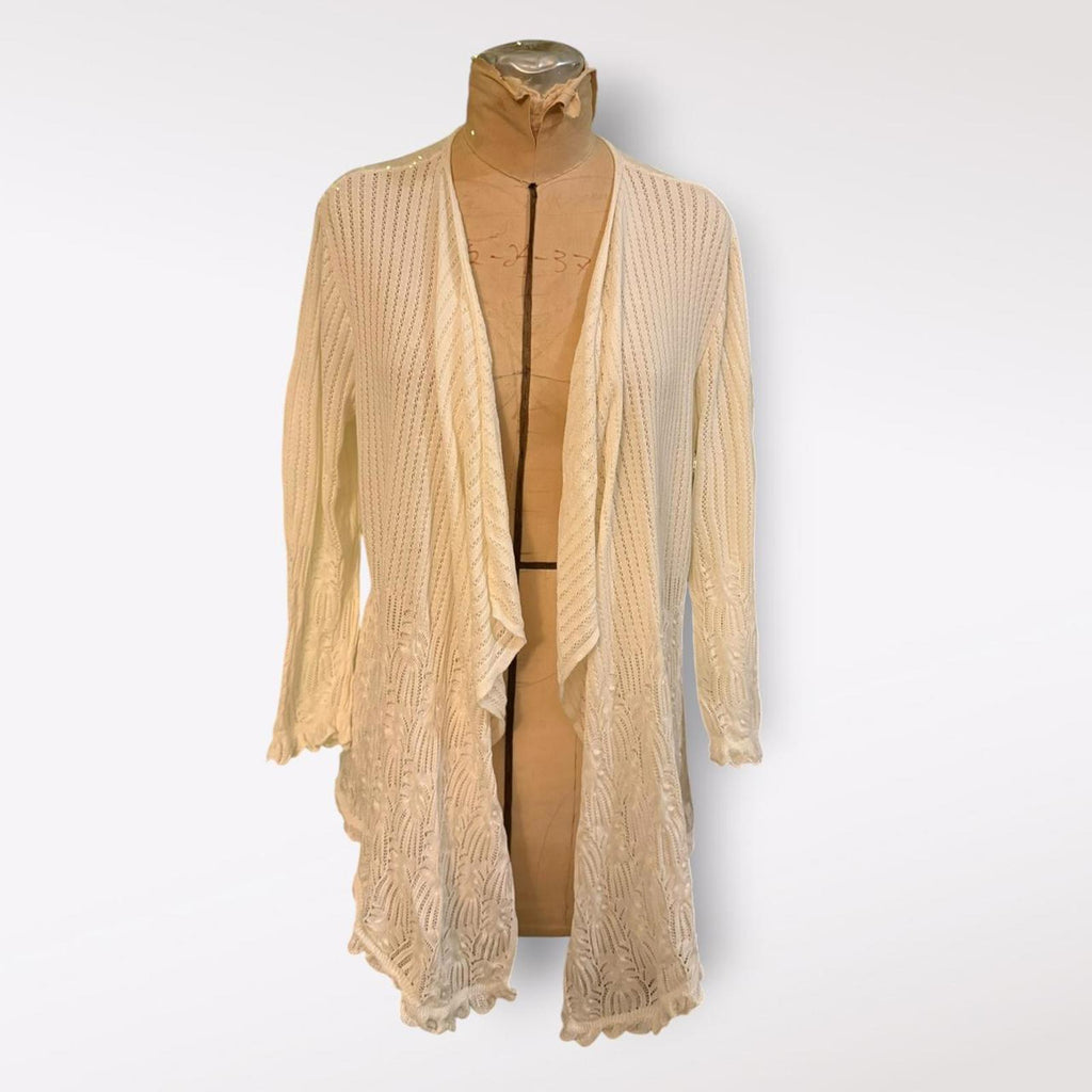 Emaline Cream Cardigan with Lace Trim