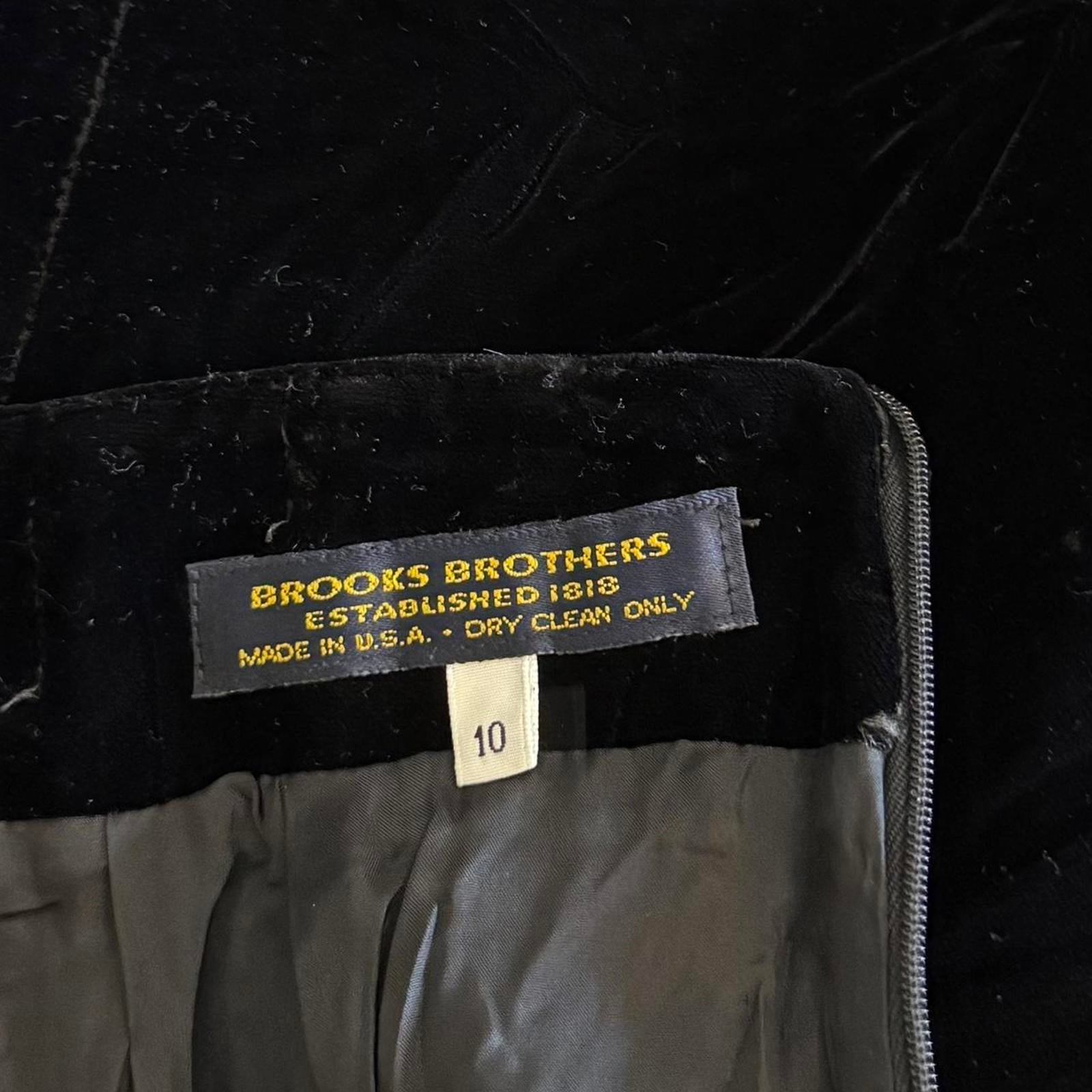 Brooks Brothers Black Velvet Pencil Skirt