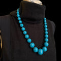 Turquoise Colored Graduated Bead Necklace