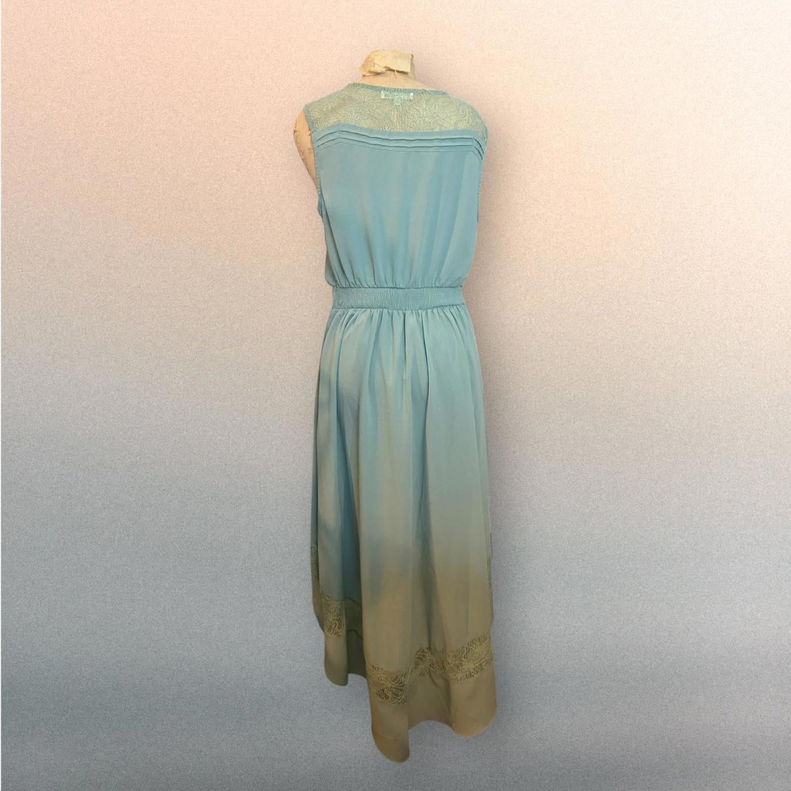 ANIINA Blue/Green Hi-Lo Midi Dress Size L