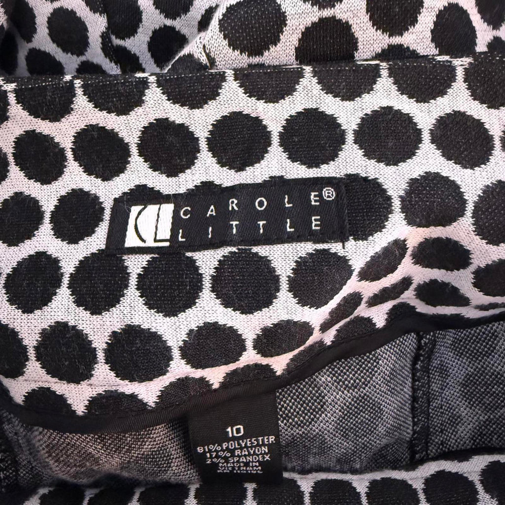 Carole Little Black and White Polka Dot Skirt with Belt