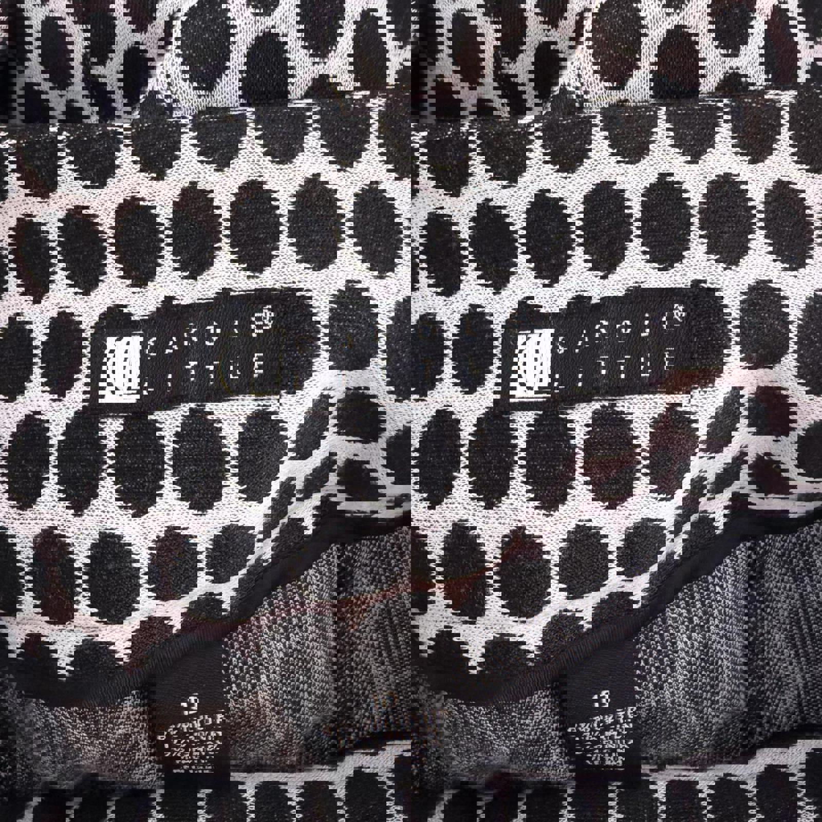 Carole Little Black and White Polka Dot Skirt with Belt