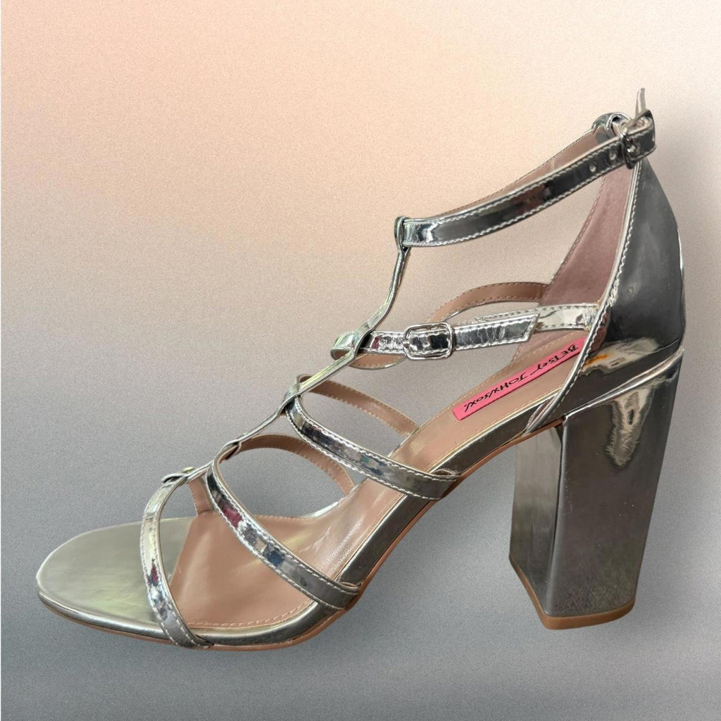 Betsey Johnson Silver Strappy Sandals Size US 9