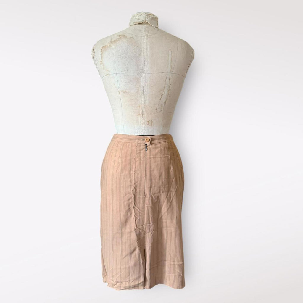 Escada Exclusive for Saks Fifth Avenue Tan Pinstripe Skirt