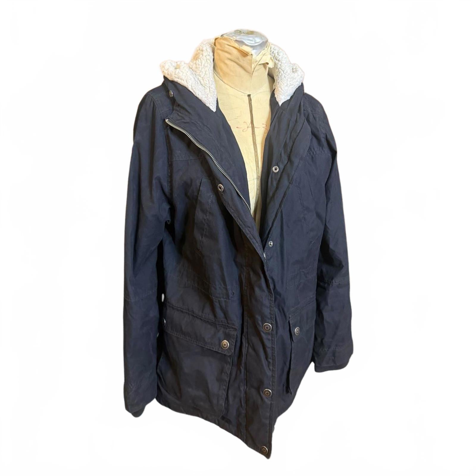 Prince & Fox Navy and White Sherpa Lined Parka Jacket