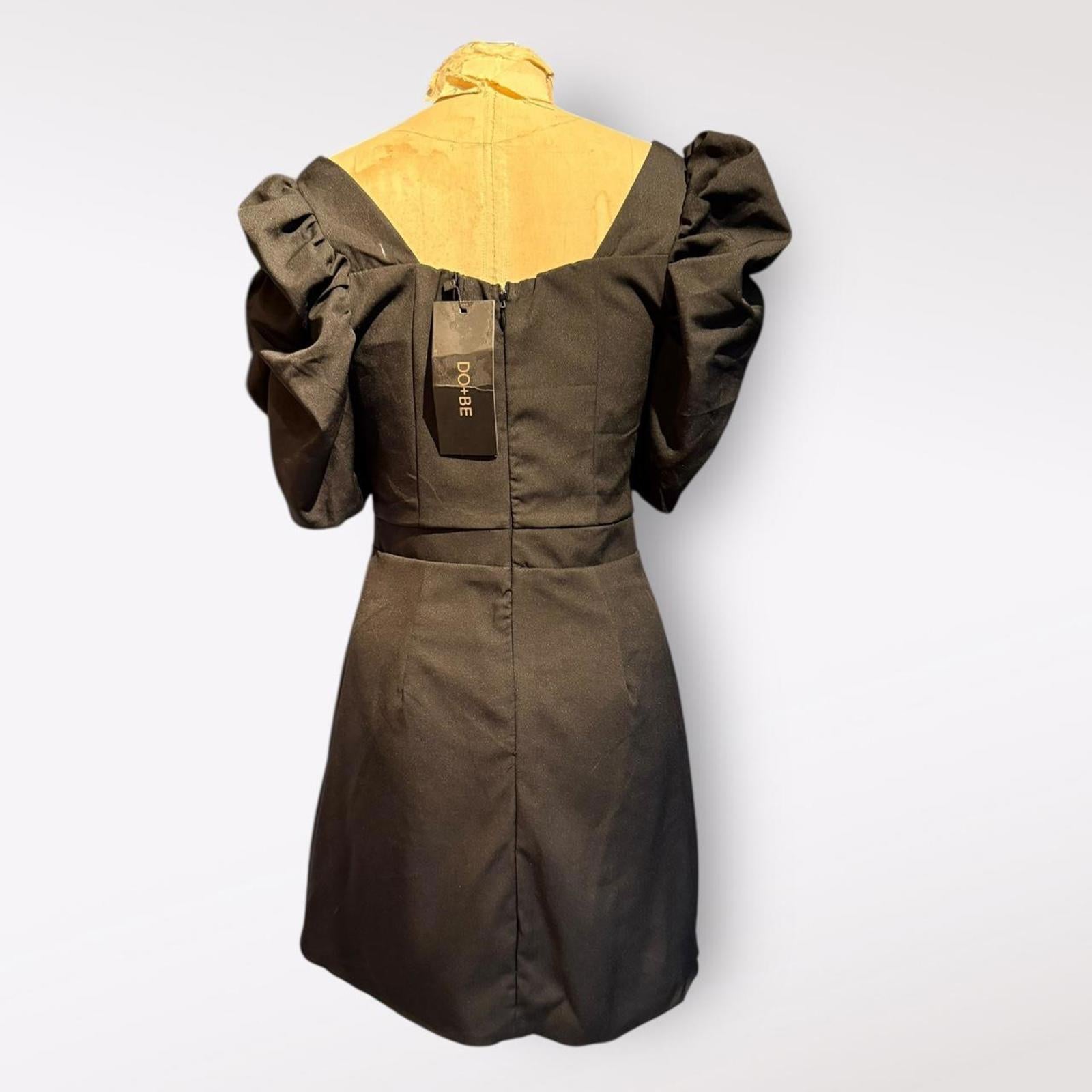 DO+BE Puff Sleeve Mini Dress in Black