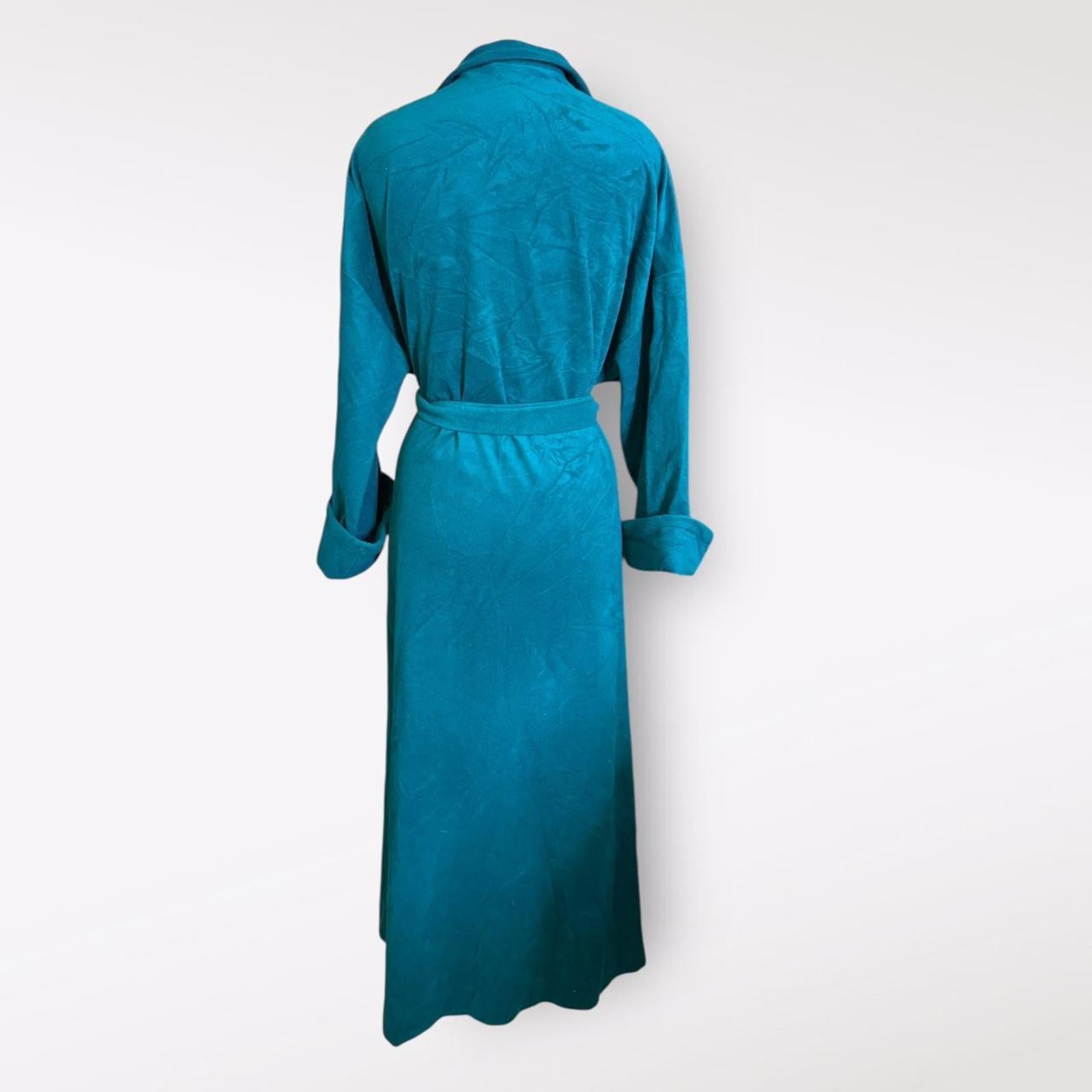 Vintage Vanity Fair Teal Long Robe with Belt