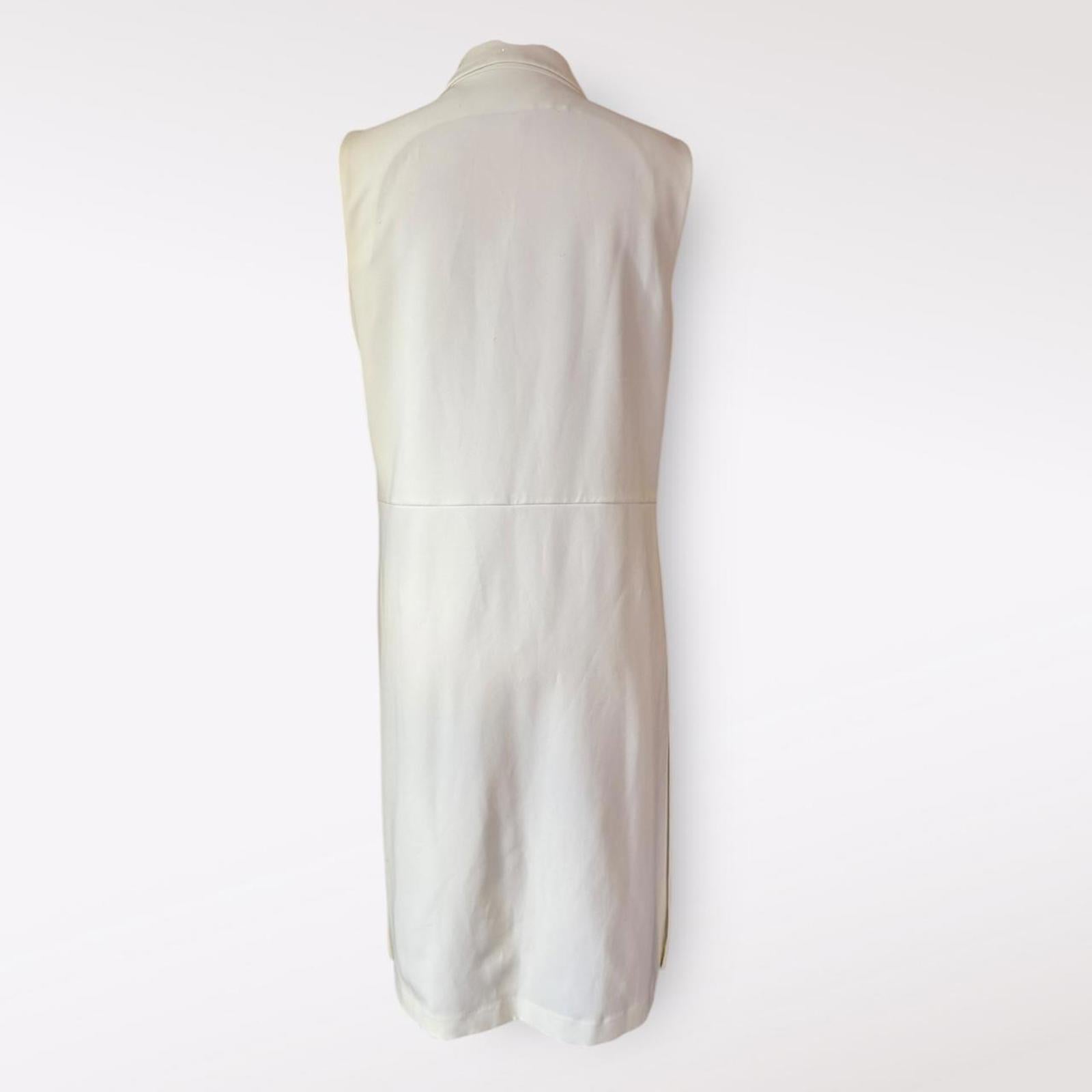 Tahari Cream Sleeveless Long Vest