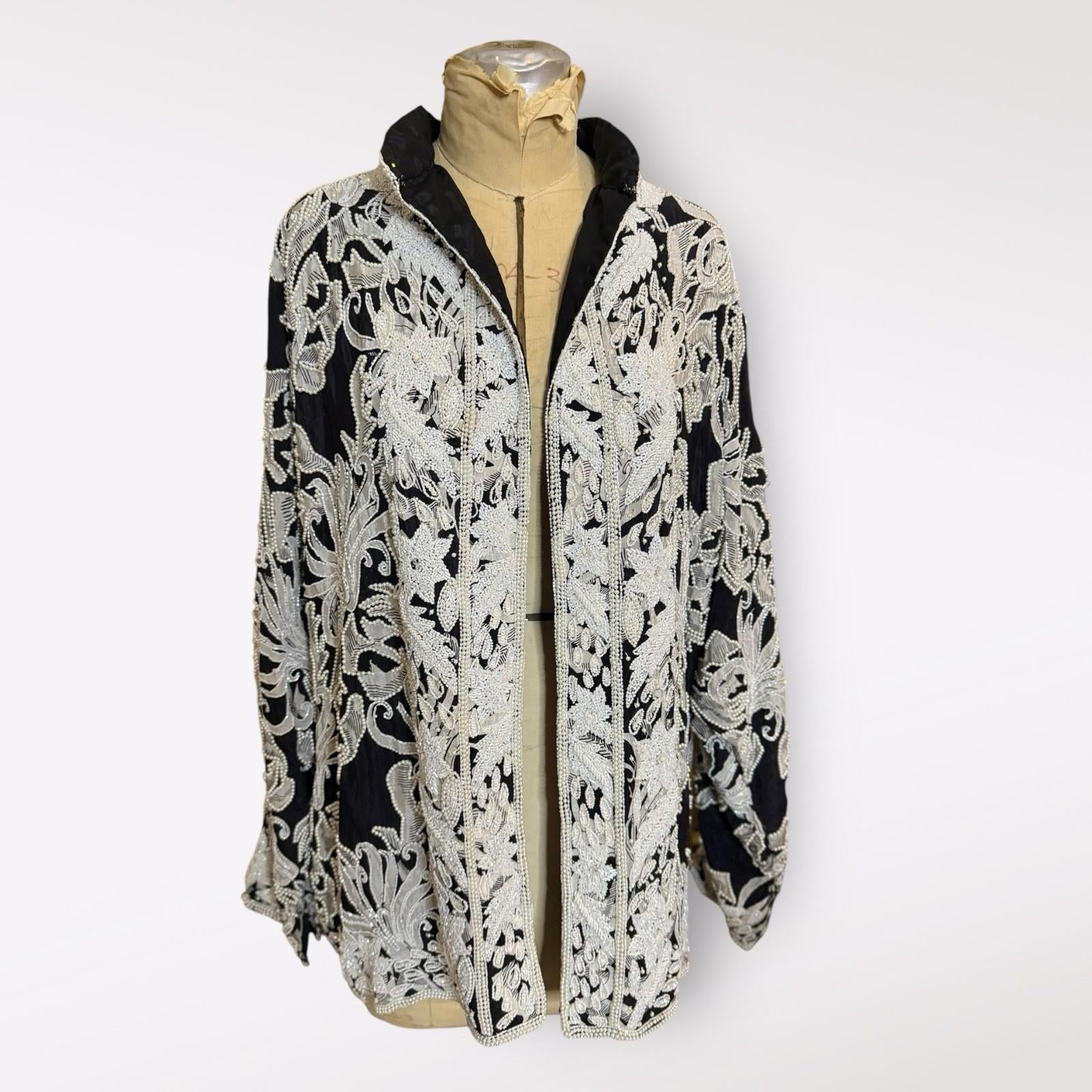 Jasdee Vintage Jacket Hand Beaded On Silk