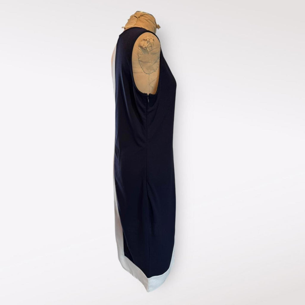 Emory Rose Sleeveless Colorblock Shift Dress with Asymmetric Hem