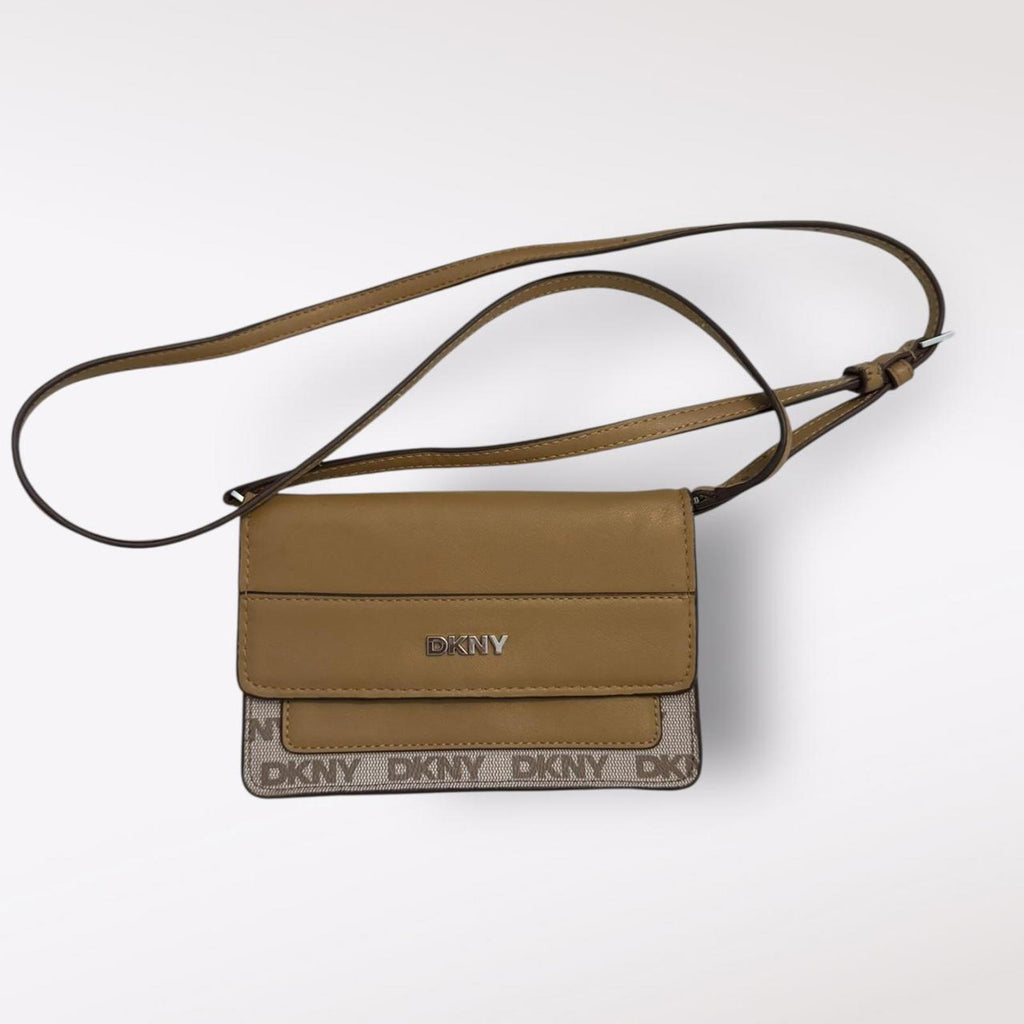 DKNY Women's Tan and Brown Crossbody Bag