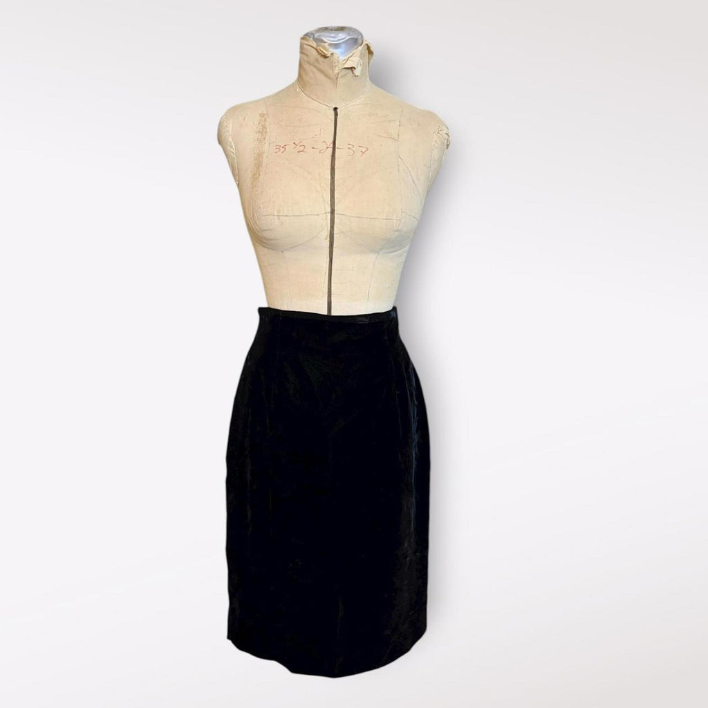 Brooks Brothers Black Velvet Pencil Skirt