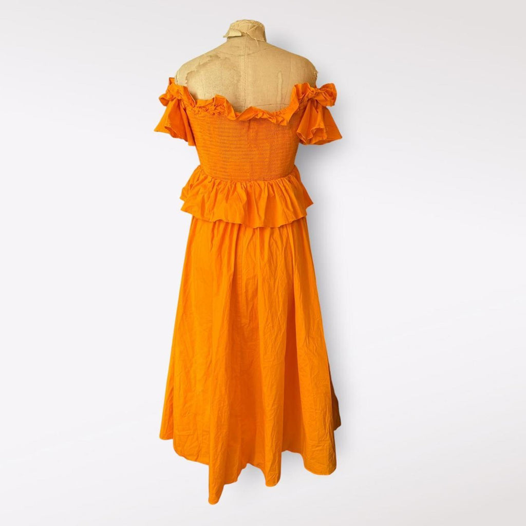 Toccin for Rent the Runway Bright Orange Midi Dress