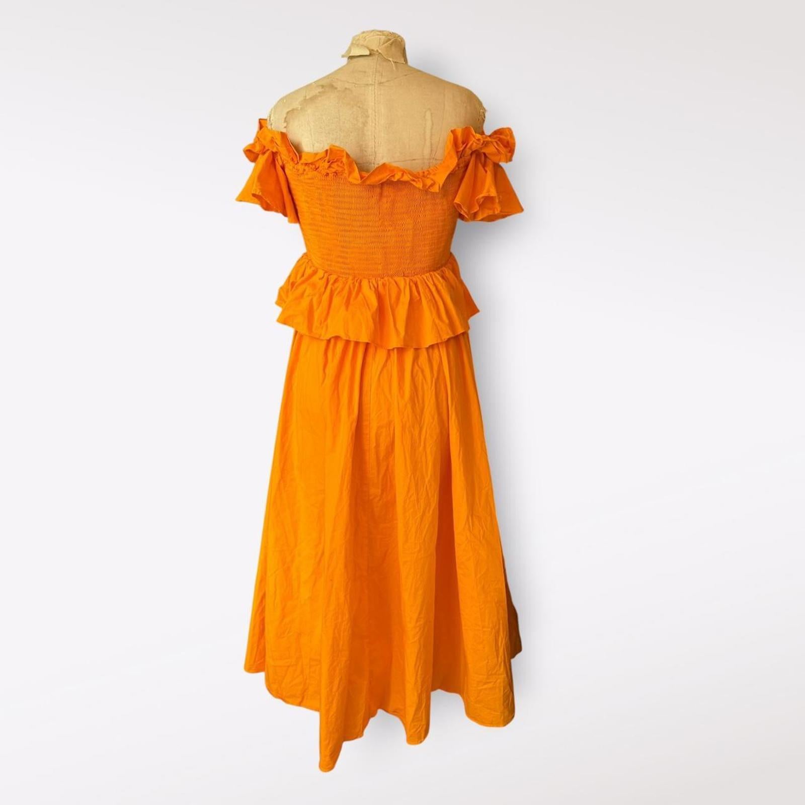 Toccin for Rent the Runway Bright Orange Midi Dress