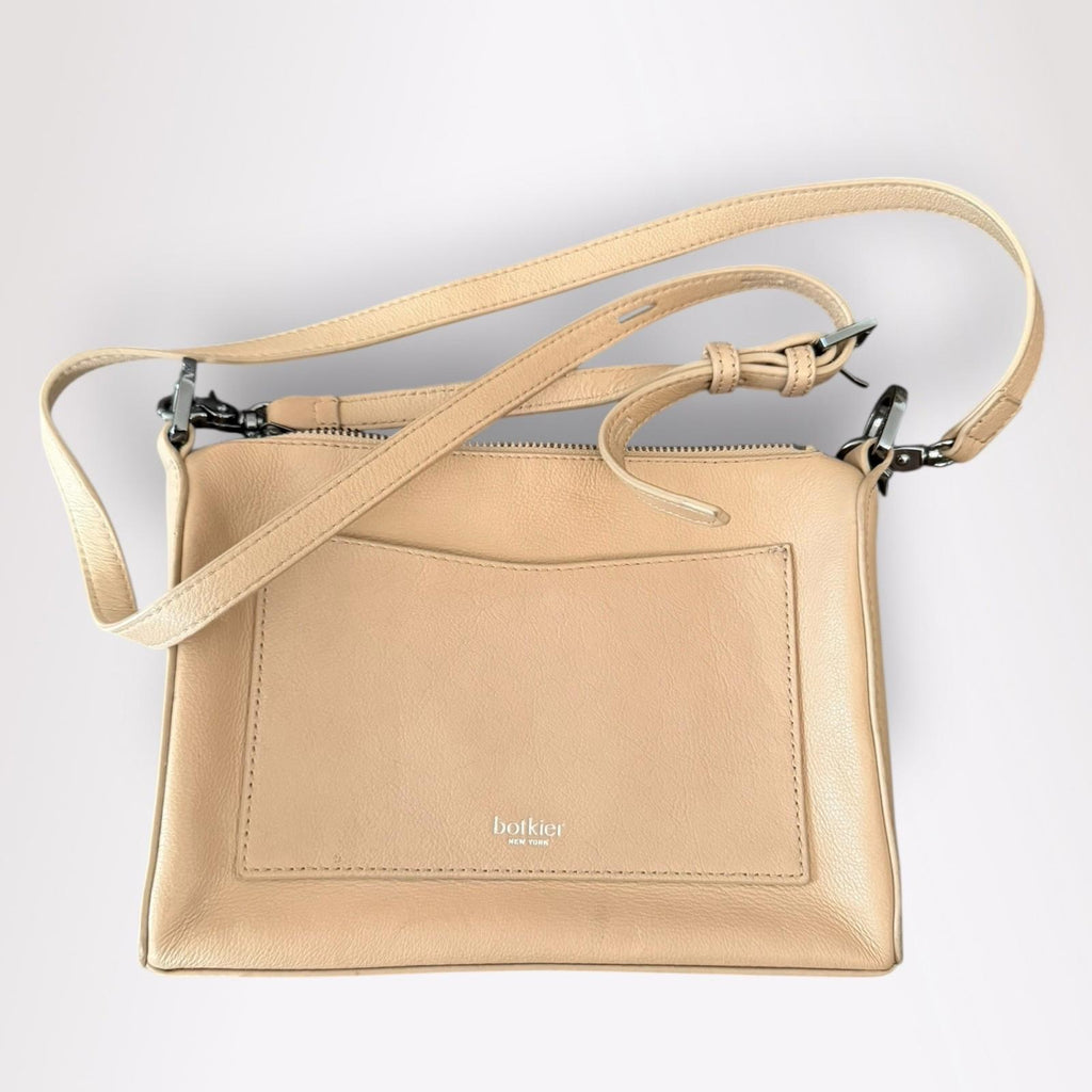 BOTKIER Leather Crossbody Valentina Flap Bag Color Wheat
