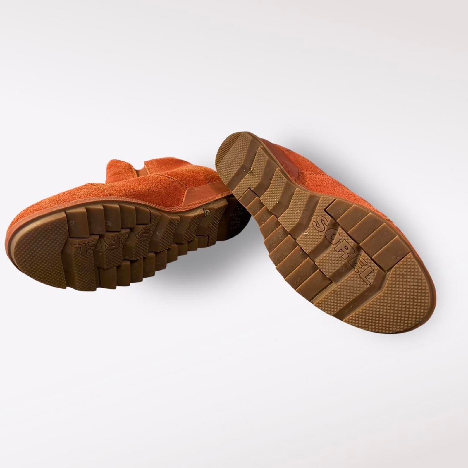 Sorel Women's Suede Ankle Boots in Rust Orange