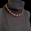 Brown and Gold Beaded Necklace