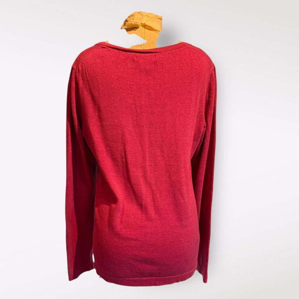 G.H. Bass & Co. Long Sleeve Cotton Sweater with Black Pocket