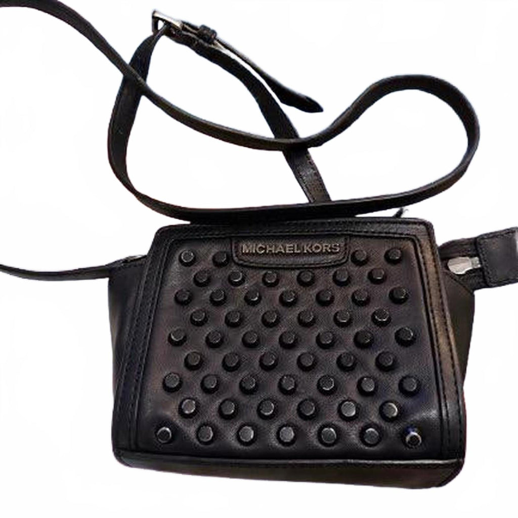 Michael Kors Black Crossbody Purse with Metal Studs
