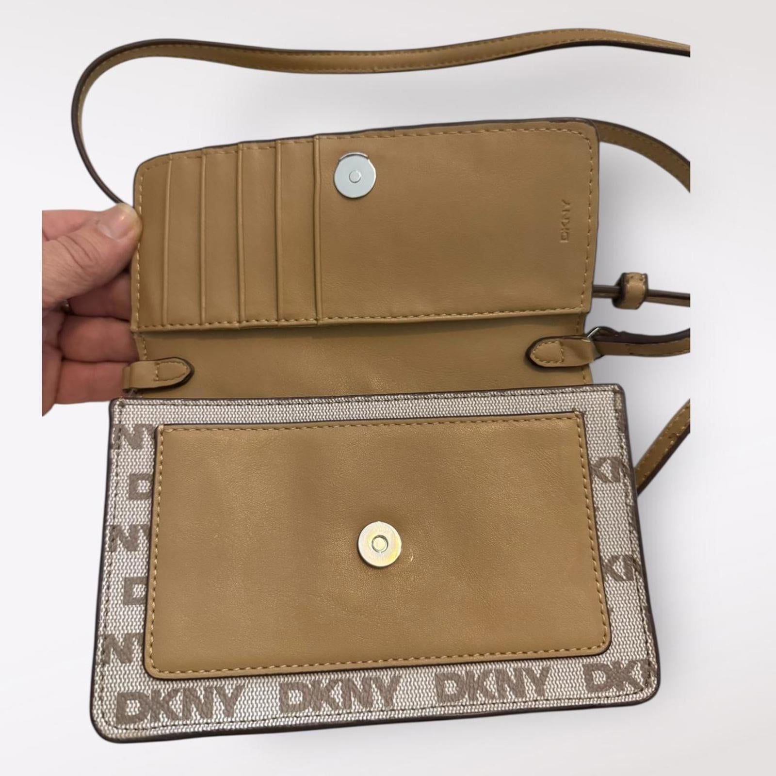 DKNY Women's Tan and Brown Crossbody Bag
