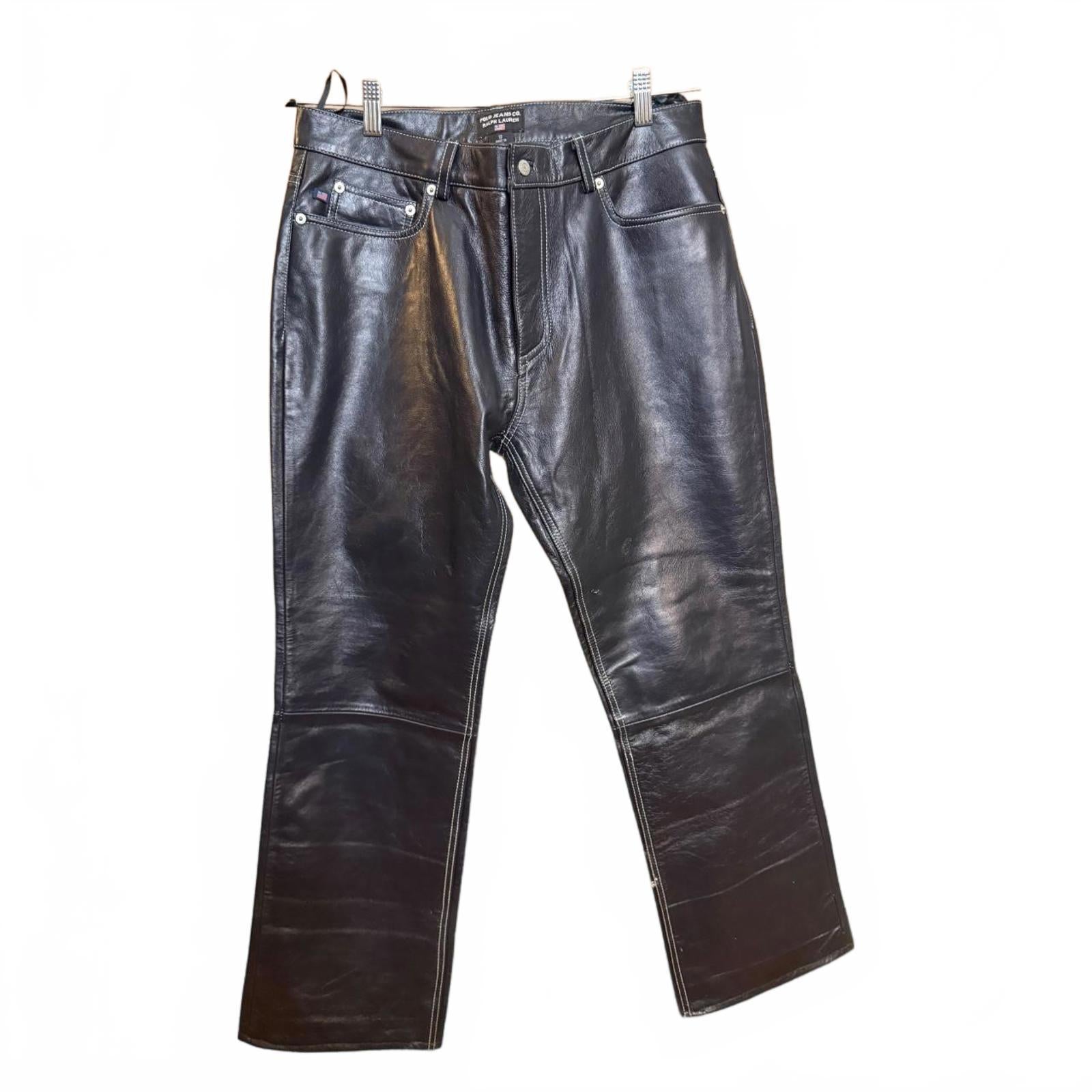 Polo Jeans Co. Ralph Lauren Black Leather Pants