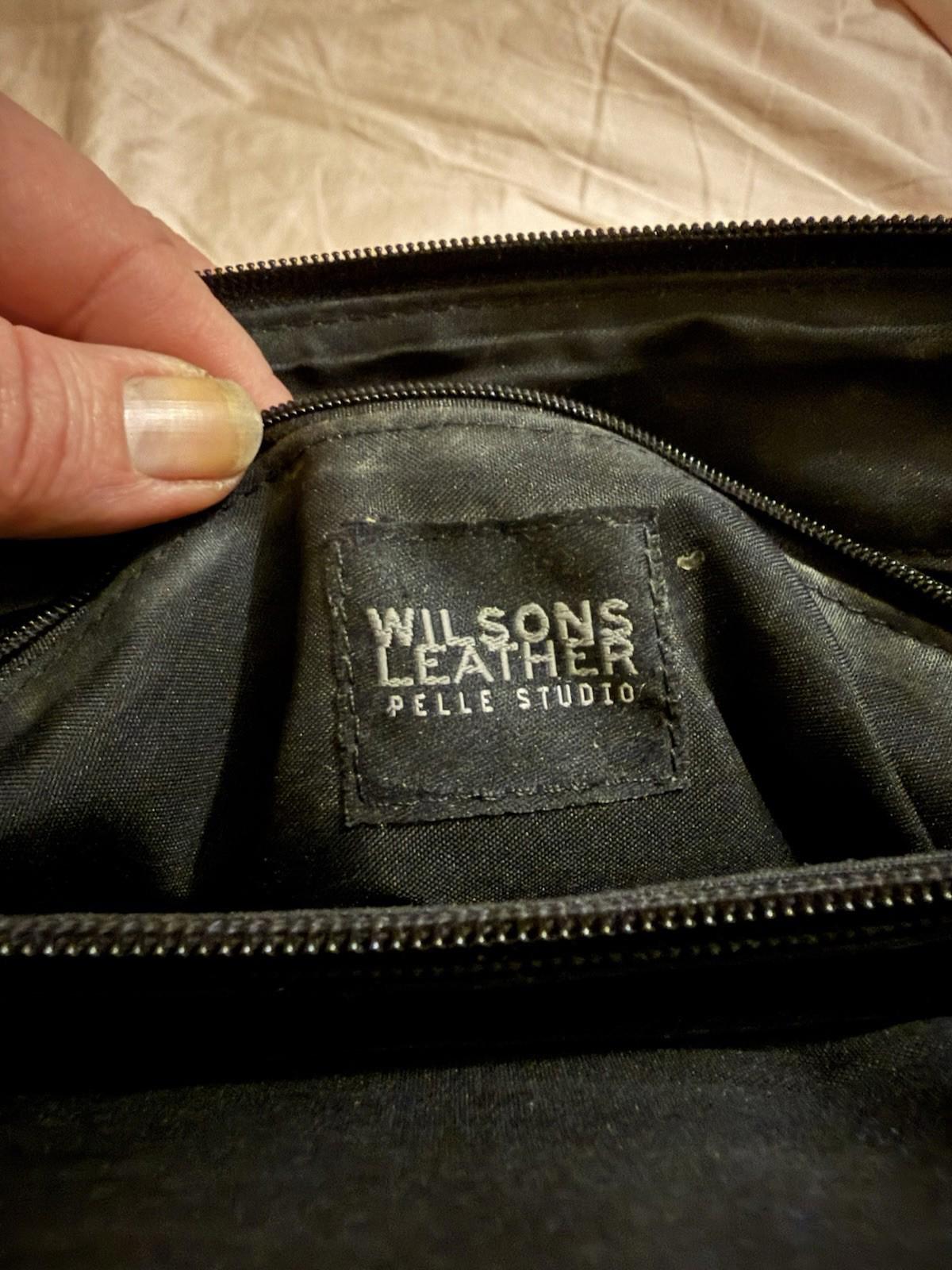 Wilson leather Crossbody Purse multi  compartments Black