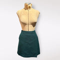 Karl Lagerfeld Dark Green Tweed Wool Mini Skirt