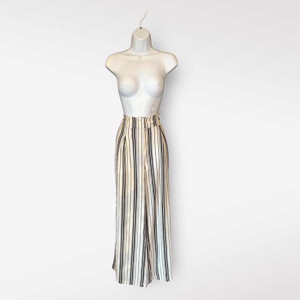 A. Calin by Flying Tomato Striped Wide-Leg Pants